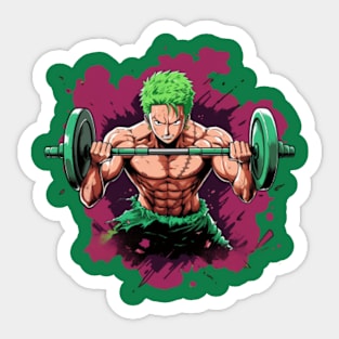 zoro at gym Sticker